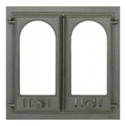 400 SVT каминная дверца со стеклом(двустворчатая)