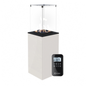 Газовый обогреватель Kratki PATIO/MINI/G30/37MBAR/B (уличный) - белое стекло, с пультом ДУ (8,2 кВт)