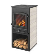 Печь-камин ЭТНА (БКД) с плитой Бежевая высокая