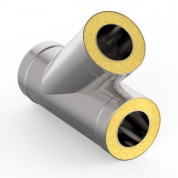 Тройник сэндвич 45° d-200 мм, D-260 мм, t-0,5 мм, Нерж. 439/Оц.