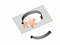 Площадка сквозная с хомутом d=220 мм, t=1,5 мм, нерж. 430