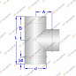 Тройник Моно 90°, d=250 мм, t=1 мм, нерж. 430