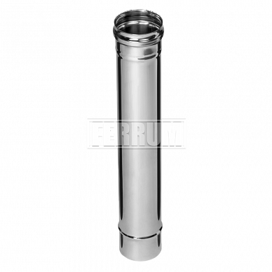 Труба для дымохода d-150 мм, L-1000 мм, t-0,8 мм, НЕРЖ. 430